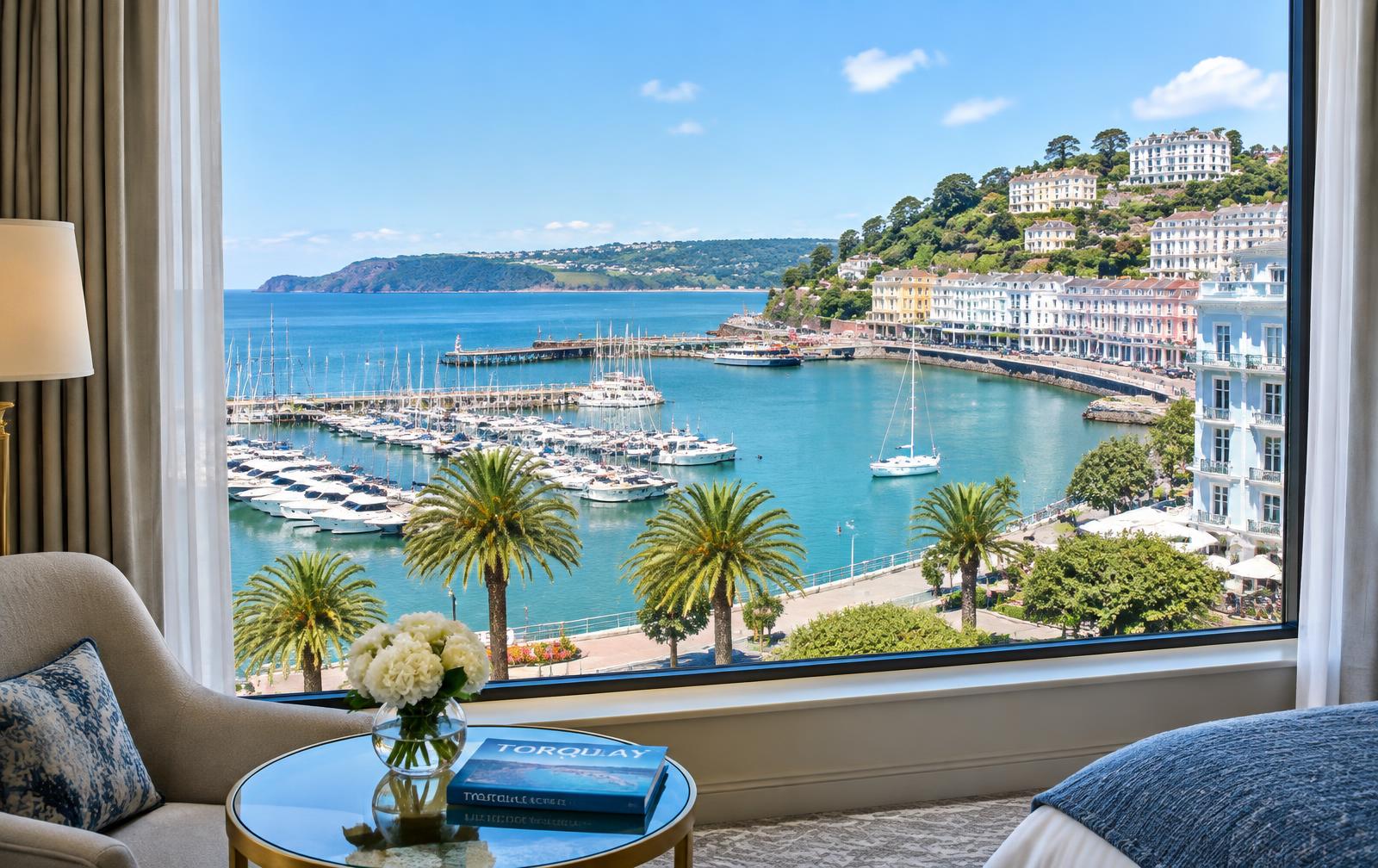 Torquay harbour by day from the suite
